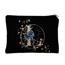 1 Pc Cosmetic Bag Makeup Bags Wallet Name Initials A-Z Letter Pattern Toiletry Organizer Pouch Wash Bag Zipper Phone Purse Pencil Pouch Clutch Bag Teacher Gifts Travel Essentials For Women Girl Gift For For Makeup Tools Makeup Brushes Storage Makeup Organizer Make Up Organizer Makeup Storage Makeup Pouch Make Up Pouch