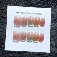 10 Pieces Of Pure Handmade Wearable Nails, A Variety Of Nail Shapes To Choose From, Light Bulb Cat Eye Nails, High-Quality Elegant Simple Nails Press On Nails Nail Supplies Nails