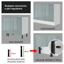 Madesa Gabinete De Cocina Integral Completa 260cm Lux Color Blanco Gris 08 - Blanco y Gris - Ver 9