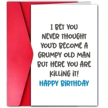 1pc Humorous Old Man Birthday Card For Dad - High-Quality Paper, Funny & Thought-Provoking Sarcastic Design, Perfect For Father'S Birthday Celebration, Personalized English Text Suitable For All Occasions Easter Card April Fool's Day Father's Day, Mother's Day Card Thanksgiving Day Card