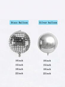 5pcs Disco Ballroom Balloon Of Different Sizes, 10/18/22 Inch Disco Foil Balloon With A Metallic Silver Tassel Background, Suitable For Party Graduation And Birthday Supplies