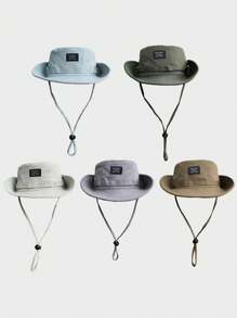 1pc Unisex Casual Bucket Hat, Boho Vintage Palace Style Party Street Cowboy Hat, Large Brim Sun Protection Hat For Outdoor Hiking Fishing Climbing, Suitable For Men & Women Daily Use - A - View 1