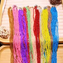 1pc Green Women's Bohemian Style Seed Bead Necklace, Elegant And Suitable For Daily Wear, Great As Valentine's Day Or Holiday Gift - Green - View 4