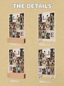 定制照片亚克力背光夜灯，送给家人/朋友/女朋友/男朋友/妈妈/爸爸的个性化礼物，家居装饰，周年纪念 1 件多功能、装饰性、可重复使用精致、时尚、可爱、高品质、现代定制、个性化、独特的理想礼物、情人节、情人节装饰 - 款式1 - 查看 9