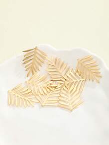8pcs Leaf Charm Earring Accessories - Brass - View 3