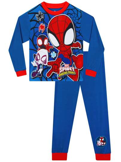  Marvel Spidey And His Amazing Friends Pyjamas | Spider-Man, Gwen Stacey And Miles Morales Boys' Pyjama Set | Kids' PJs