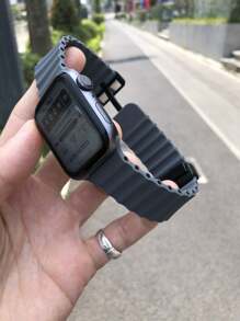 1 pieza Correa de silicona compatible con Apple Watch de 38mm, 40mm, 41mm, 42mm, 44mm, 45mm, 46mm, 49mm para Apple Watch Series 10/9/8/7/6/5/4/3/2/1/SE2/SE/Ultra2/Ultra