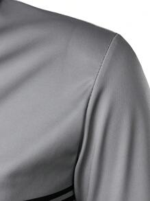 Summer Men Short Sleeve Lapel Stripe Polo Shirt Men Fashion 100% Polyester Polo Shirt Tops