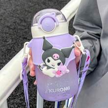 Sanrio Kuromi Water Cup 690ml Cute Plastic Cup With Straw Water Bottle Portable
