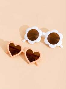 2pcs/Set Kids Fashion Fashion Glasses - Suitable As Photo Props, For Travel, Outdoor Activities - Multicolor - View 2