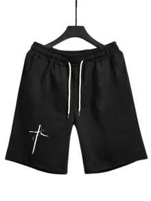 Bermuda Tectel Faith Beach Fashion Streetwear Religion Christian Shorts With Pockets Men's Gym Training Launch - 白色 - 查看 2