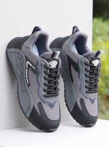 Men Fashion Breathable Mesh Sporty Sneakers, Comfortable Lace-Up Running Shoes With Non-Slip Sole And Knit Insole, Suitable For All Seasons, Teen Casual, Outdoor Athletics, Vacation, Graduation, Birthday Gifts