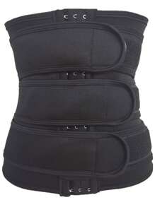 1件装 女式塑身腰带 束腰收腹 瘦身训练器 瘦身可调节腰带 腰部支撑 弹力运动带 吸汗瑜伽腰带 健身房 - 黑色 - 查看 2