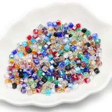 2/3/4/6mm Square Glass Beads, AB Color Crystal Glass Beads, DIY Bracelet Necklace Jewelry Handcraft Supplies