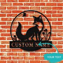 Aangepaste Fox Metalen Wand Led-borden - Gepersonaliseerde Metalen Fox Decor - Aangepast Fox Naambord - Cadeau voor Fox-liefhebbers - Fox Home Decor - Fox Metalen Wandkunst