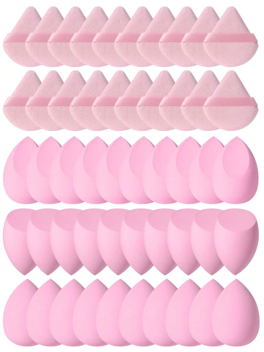 5pcs/10pcs/15pcs/25pcs/30pcs/40pcs/50pcs Professional Makeup Sponge Set, Suitable For Cream And Powder Products. Double-Sided Material Design (Velvet Surface) + Puff Accessories. Three-In-One Function (Concealer/Loose Powder/Foundation). Latex-Free, Low-Irritation Material. Travel Makeup Tool Set, Comes With Storage Bag, Skin-Friendly Material, Suitable For Beginners/Teenagers, Can Be Used For Makeup, Home Decor, Vanity, Travel, Bedroom, Etc. Keywords: Makeup Sponge, Puff, Makeup Sponge, Powder Puff, Makeup Sponge - 彩色 - 查看 1