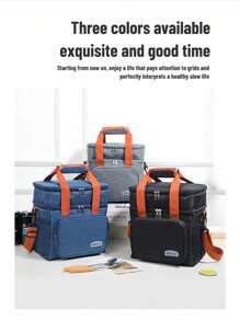 Gran bolsa aislada para el almuerzo, bolsa aislada portátil de gran capacidad, caja aislada portátil forrada para el almuerzo de la universidad, bolsa aislada para el almuerzo, esencial de viaje, picnic, al aire libre, escuela, trabajo, camping, oficina para niñas, niños, estudiantes, suministros escolares, artículos esenciales para la universidad, caja de almuerzo de vacaciones, bolsas de verano para comida al aire libre, bolsas de picnic y camping, regreso a la escuela