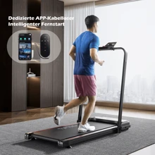 Tapis de course de marche 120 kg vélo d'exercice électrique pour la maison avec inclinaison, tapis de course électrique pliable jusqu'à 12 km/h, télécommande et contrôle par application, vélo d'exercice pliable tapis de course pliable à la maison jogging entraînement à domicile - Noir - Voir 2