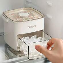 [Large Capacity Ice Cube Maker] 48-Ice Cube Maker - Large Capacity, Double Layer, Easy-Press Lid - Plastic Storage Tray For Freezer