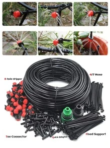 微滴灌溉系统便携式 10-20 米自动浇水带可调节滴头喷雾浇水套件花园软管