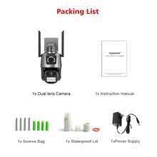 BOSSNEY Cámara de  Exterior, 2K 4MP Cámara de WiFi de Doble Lente con Alarma, Cámara de  Inalámbricas con Visión Nocturna y Audio para El Hogar Granja Tienda Almacén - Tipo de Enchufe A USA (110-127V) - Ver 10