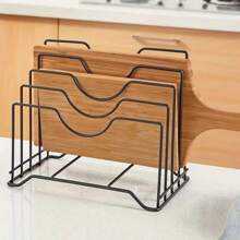 1pc Iron Pot Lid Rack, Multi-Layer Storage Shelf For Pot Lids, Cutting Boards, Kitchen Storage, Drain Rack, Multifunctional Wall-Mounted Organizer No-Drill