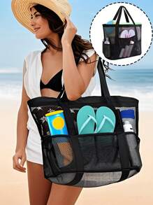 Bolsa de natação à prova de areia e água, grande, adequada para família dobrável, bolsa de natação leve para barco