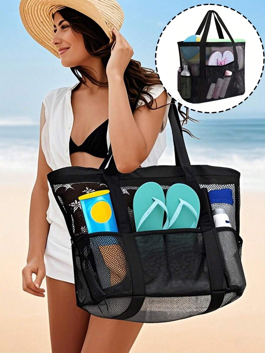 Bolsa de natação à prova de areia e água, grande, adequada para família dobrável, bolsa de natação leve para barco