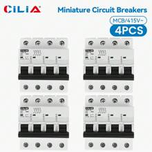 CILIA 1/2/4 pezzi Interruttore automatico 4P 400V 6kA Curva C C10/16/20/25/32/40/63 - Connessione DIN universale per qualsiasi quadro elettrico Uso industriale e residenziale