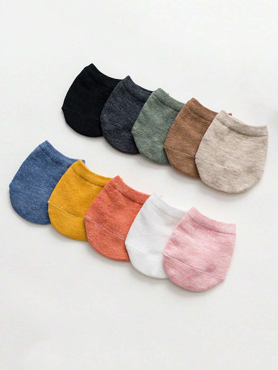 10 Pairs Women's Thin Open-Toe Anti-Slip Half Toe Invisible High Heel Socks, Spring/Summer