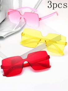 3pcs Boys And Girls Fashion Cute Single Item Candy Color Personalized Party Gathering Music Festival Match Beach Girl All-Match Photo Fresh And Sweet - Multicolor - View 1