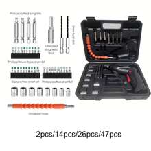 3.6V Electric Screwdriver For Home Maintenance And Repair 1800mAh Lithium Battery Mini Home Drill Cordless Screwdriver Tools - Black - View 2