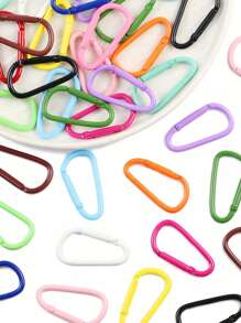 D-Shaped Painted Carabiner With Spring Keyring Hook For Diy Jewelry Making - Multicolor - View 2