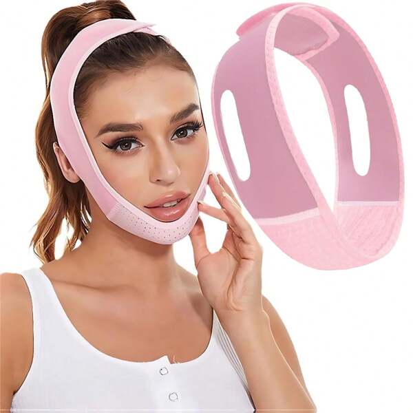 V-Line Lifting Face Mask, Sleep Chin Strap, V-Line Lifting Face Mask For Women, Chin Exerciser, Pink