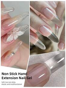 XEIJAYI 1pc Transparent Nail Extension Gel, Solid Carved Shaping, Non-Stick, Quick Nail Extension Sticker, Suitable For Nail Salons Nails - Clear - View 4