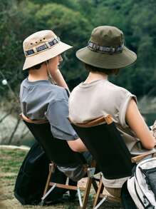 1pc 2025 Spring/Summer New Colorful Striped Bucket Hat, Unisex, Fashion Casual Outdoor Travel Hiking Fishing Sun Protection Wide Brim Sweat-Absorbing - Multicolor - View 3