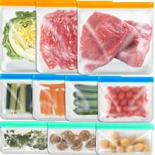 5/10packs Reusable Ziplock Bags , Leakproof Reusable Freezer Bags,  Reusable Food Storage Bags For Lunch Marinate Food Travel - Gallon Bag /Snack Bag / Sandwich Bags - 10packs - View 18