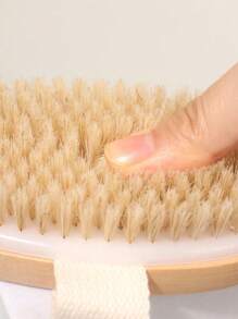 1Pc Dry Body Brush, Exfoliating Body Scrubber, Natural Bristles For Dry Skin, Improves Blood Circulation, Stops Ingrown Hairs, Cleans Acne And Cellulite, Good For Home Bath Tools - Multicolor - View 6