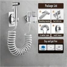 1 Set Bathroom-Matching Pet Grooming Basin, Copper Pressure-Reducing Valve Body For Pet Bath Tub/Bathroom/Shower, Multi-Functional - Silver - View 11