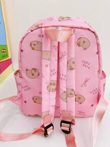 1 Pc Large-Capacity Cute Capybara Pattern School Bags. Lively Student Bag With Multi Pockets.Fashionable School Bag.Practical Handbag .Personalized Lightweight School Backpack.Portable Backpack With Multi Compartments