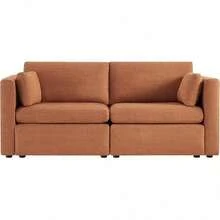 Small Modular Sectional Fabric Sofa Set, Extra Comfty Loveseat Cloud Couch, Modular Sectional Couch For Living Room, 78 Inch Width,2 Seat Modular Sofa, Terracotta - Đất nung - Xem 4
