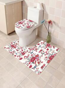 1 szt./4 szt. Kwiatowy wzór roślinny i liściasty wielofunkcyjny zestaw dekoracji łazienkowych, zawiera wodoodporną zasłonę prysznicową z 12 haczykami, matę antypoślizgową, matę podłogową w kształcie litery U, okrągłą pokrywę deski sedesowej, odpowiednią do całej łazienki Kwiaty na Dzień Matki, spersonalizowane prezenty dla mamy, prezenty na ostatnią chwilę, pomysły na Dzień Matki, prezenty na Dzień Matki, ręcznie robione kartki dla mamy, najlepsze prezenty na Dzień Matki poniżej 50 USD