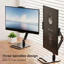 Desktop Monitor Stand, Adjustable 360 ° Rotating Stand, 180 ° Tilting Clamp, 4.7-11-Inch Universal Expandable Monitor Base Stand, Live Streaming Shooting Desktop Phone Tablet Stand, Portable Monitor Suitable For Adjustable Long Arm Foldable Stand, Aluminum Alloy Material