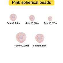 90/150/300/600 piezas Perlas redondas de vidrio con revestimiento AB color rosa brillante para hacer joyas, manualidades DIY, accesorios