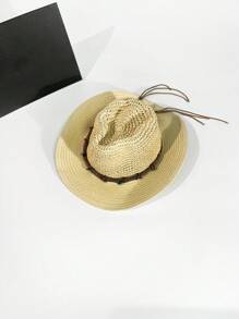 1pc Women's Foldable Wide Brim Straw Hat - Lightweight Breathable Summer Beach Sun Hat, Suitable For Outdoor Travel, Light Brown, Perfect For Spring/Summer Vacation - Multicolor - View 11