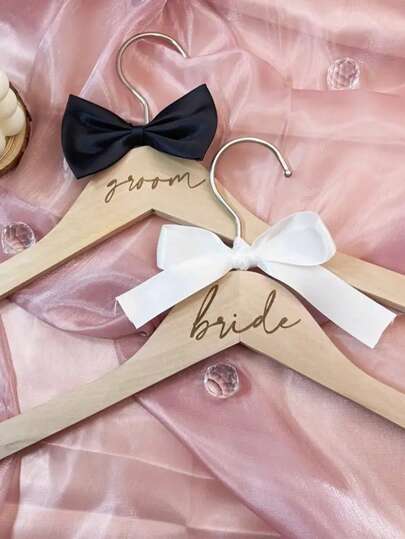 2 unidades de perchas para ropa de boda, perchas decorativas de novio y novia de jean para traje, vestido de fiesta y vestido de novia