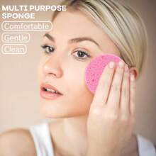 20 件装紧凑型面部清洁圆形海绵，带便携式收纳盒，女士旅行必备，人造丝卸妆海绵，用于面部清洁