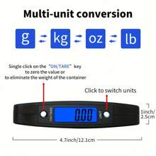 1 pieza Báscula digital de mano para equipaje de 110 lbs/50 kg, báscula para equipaje con correa, báscula de mano, báscula electrónica portátil, báscula rápida con pantalla LCD retroiluminada, esenciales de viaje, sin baterías incluidas, regalo de Navidad, Acción de Gracias, Año Nuevo