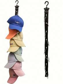 1-Piece Black 8-Clip Hat Organizer, Adjustable For Baseball Caps, Visors, Golf Hats, Etc., Individual Closet Door Hooks With 360° Swivel Hooks, Portable And Stylish Storage Solutions For Bedrooms And Closets