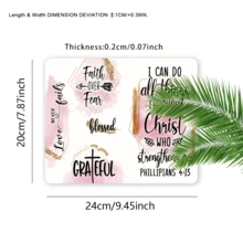 Christian Inspirational Mouse Pad Aesthetic Desk Pad Extended Gaming Mousepad Non-Slip Rubber Base Stitched Edge Large XL Desk Mat For Desk Laptop Desktop 35.4x15.7 Inch For Home Office Gift For Women Men